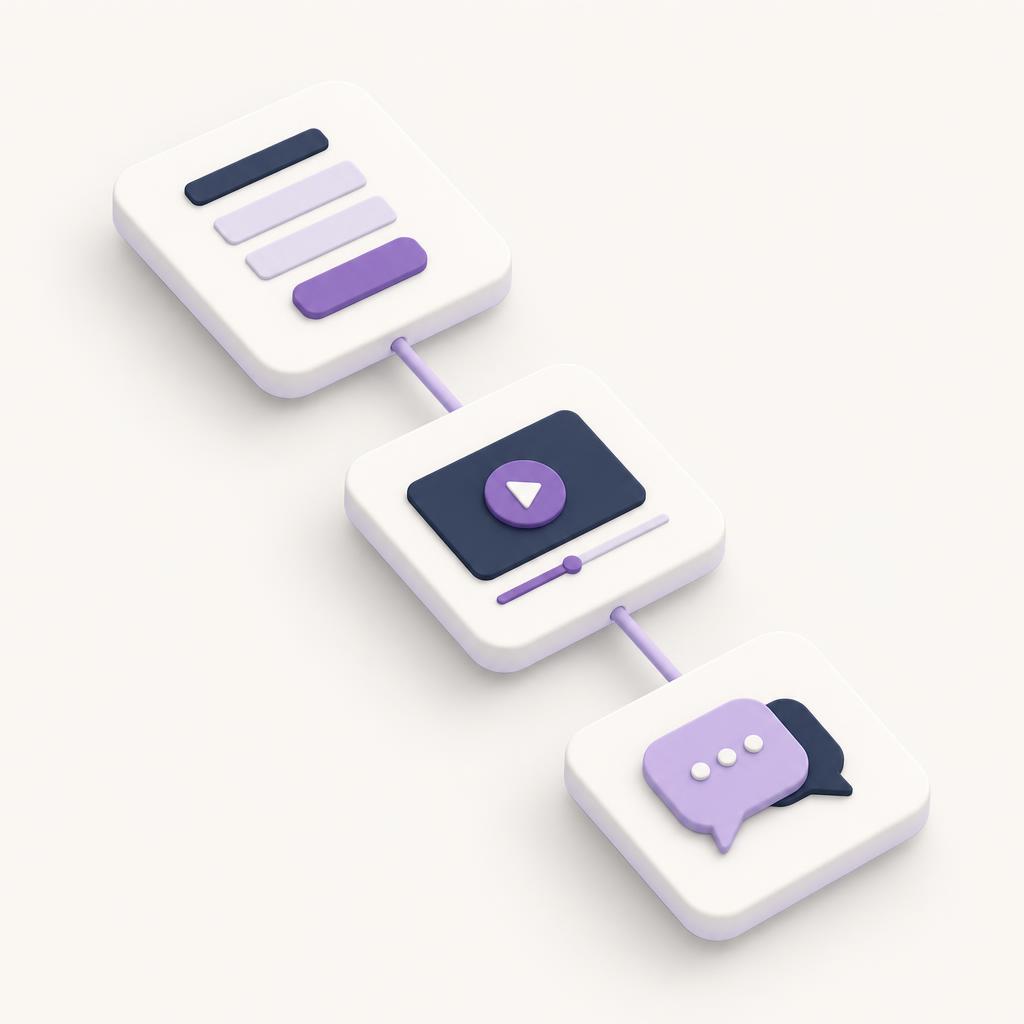 Diagram of the three-page launch system: application page, live call, and enrollment sequence
